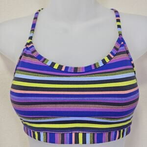 Lululemon Flow Y Racerback Sports Bra IV Wish Multi Poncho Stripe A-C Cup Size 4